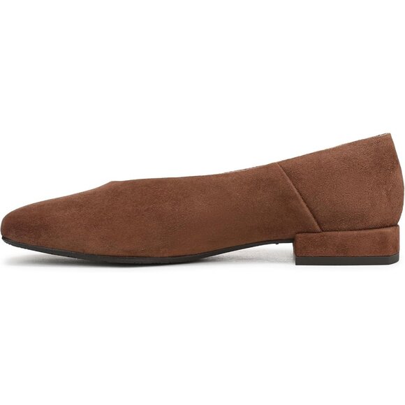 Sam Edelman Women Dark Terra Toffee Leather Pull-On Rounded Toe Ballet Flat - Picture 2 of 6